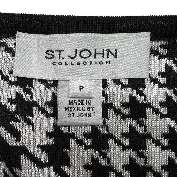 St. John Collection Women's Houndstooth Open Drape Front Cardigan Size Small P - Picture 5 of 8
